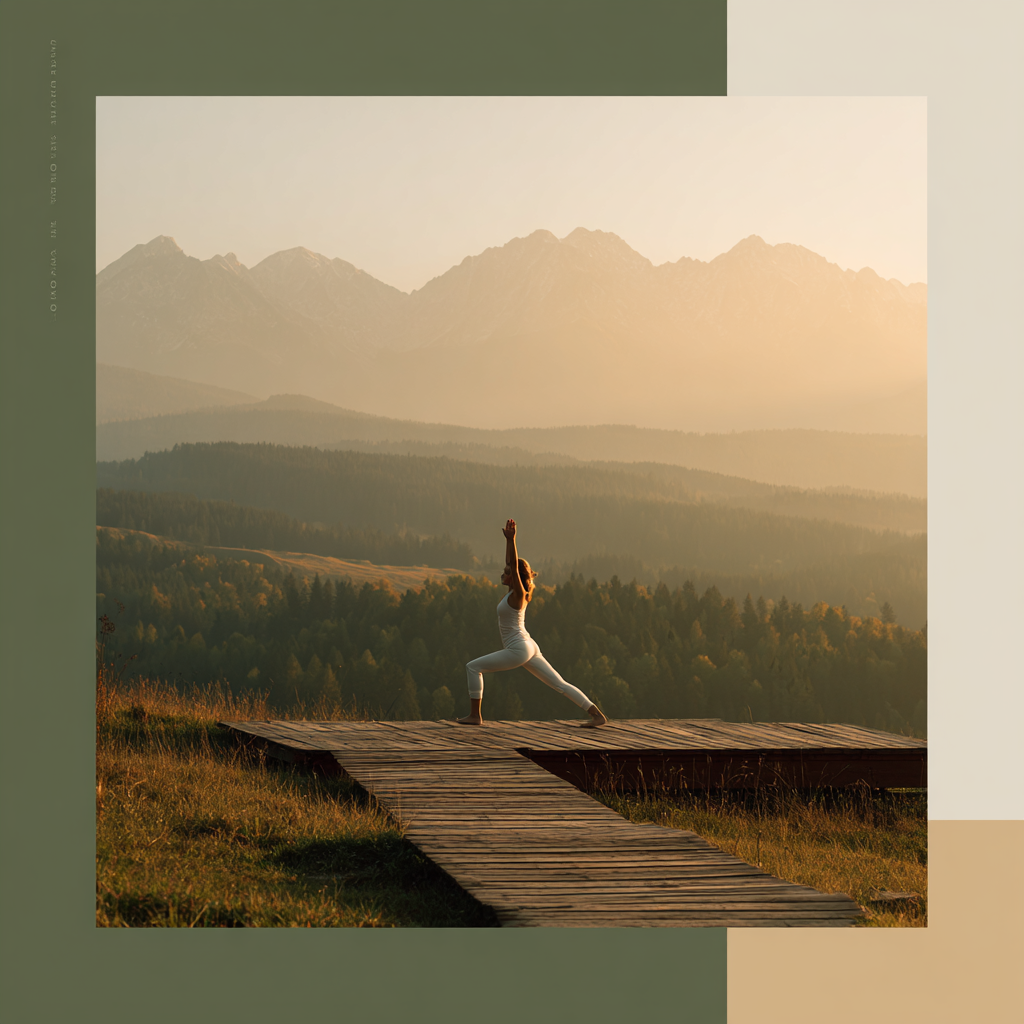 Жінка практикує йогу на заході сонця