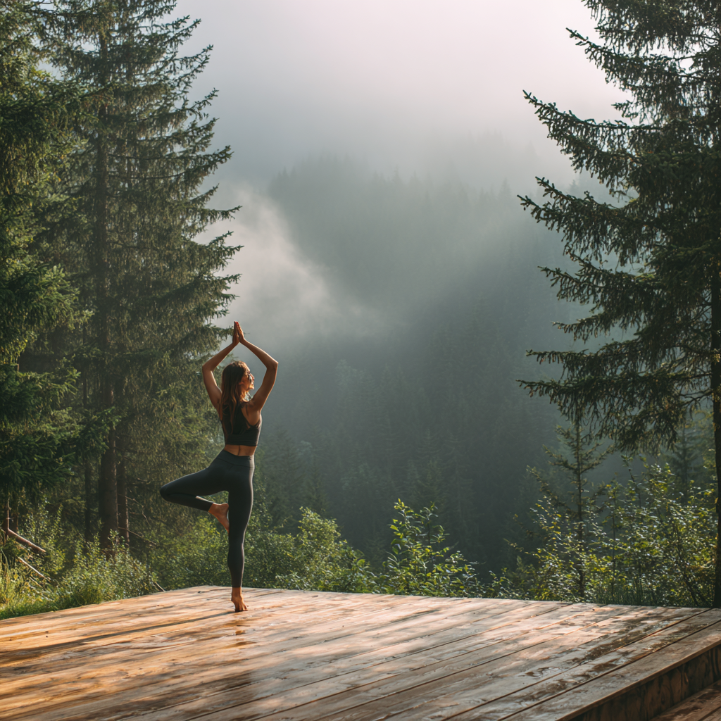 Група людей практикує йогу в студії